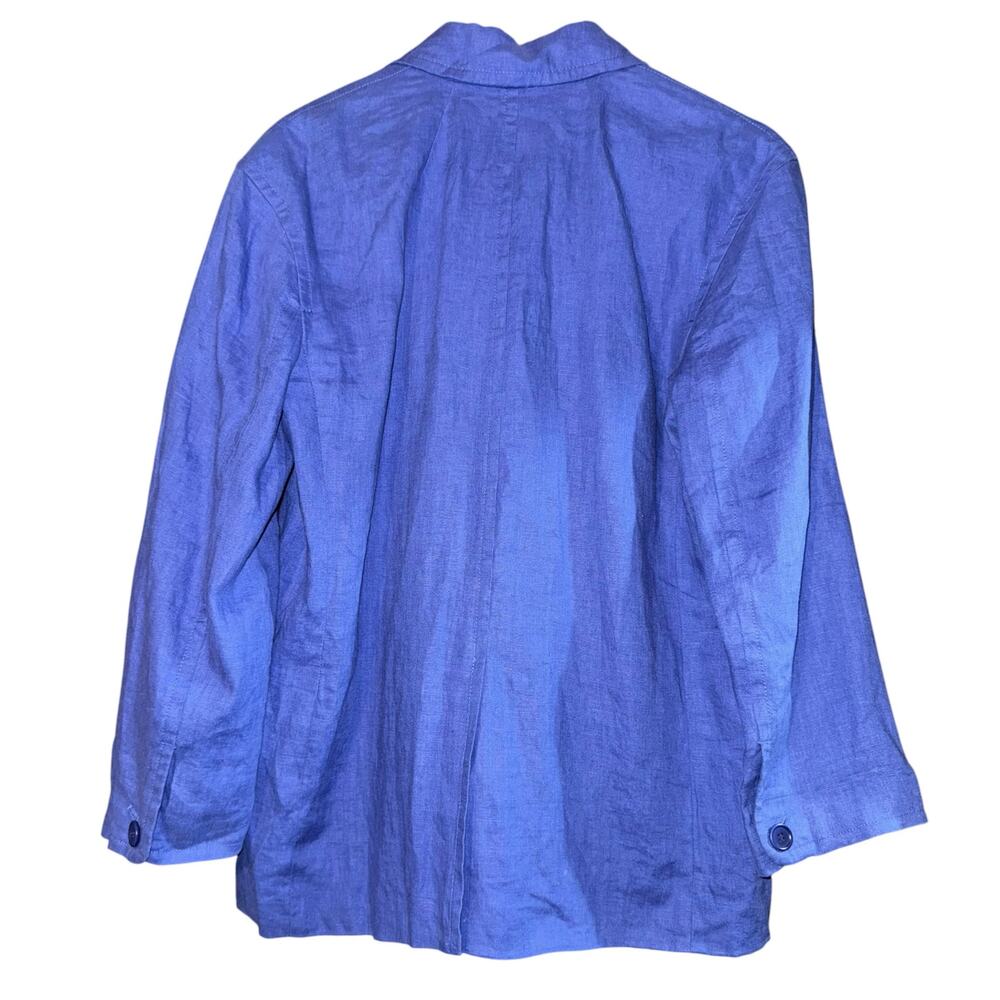 Madewell Linen Blazer Women's Small Electric Blue‎ Wedding Career Workwear Beach - Picture 5 of 7